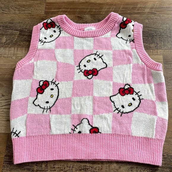 Hello Kitty checkered sweater vest M - Picture 1 of 7